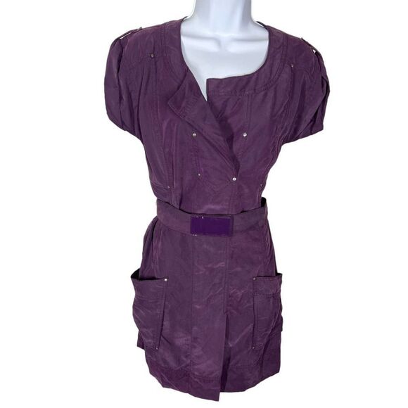 Calvin Klein Purple Short Sleeve Modal Button Down Mini Dress Women’s XS - Picture 1 of 6